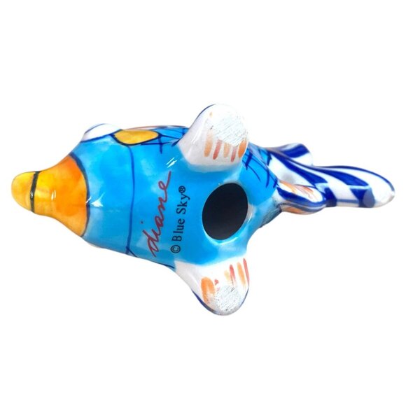 Blue Sky Diane Kissing Fish Figurine Pair Hand Painted Ceramic Coastal Decor - Picture 7 of 7